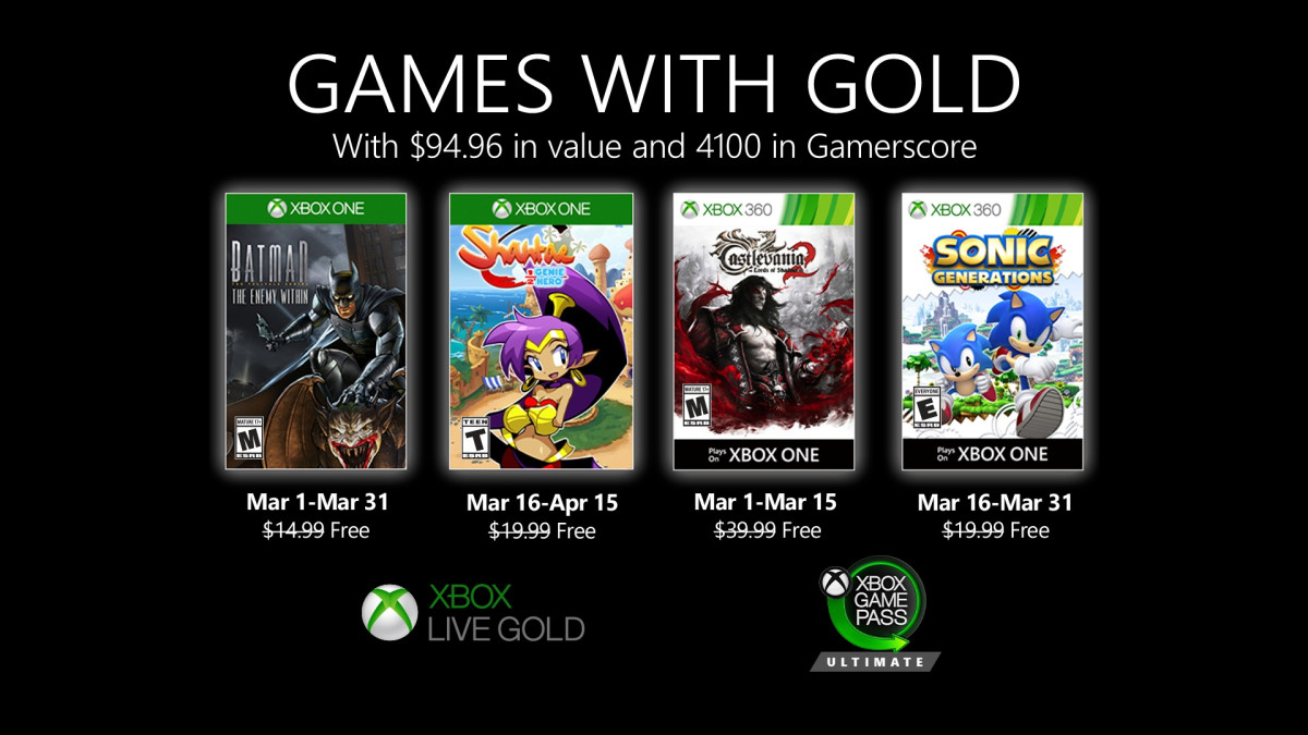 Jogos grátis do Xbox Games with Gold de fevereiro