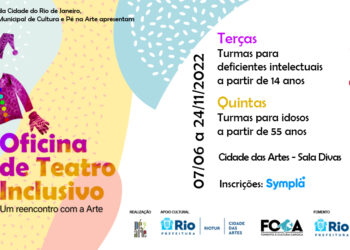 Oficina de Teatro Inclusivo acontece de forma gratuita na Cidade da das artes