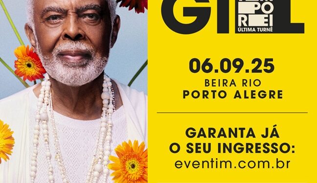 Gilberto Gil anuncia última turnê em Porto Alegre com show no Beira Rio